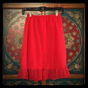 Chiffon Skirt With Ruffle Trim